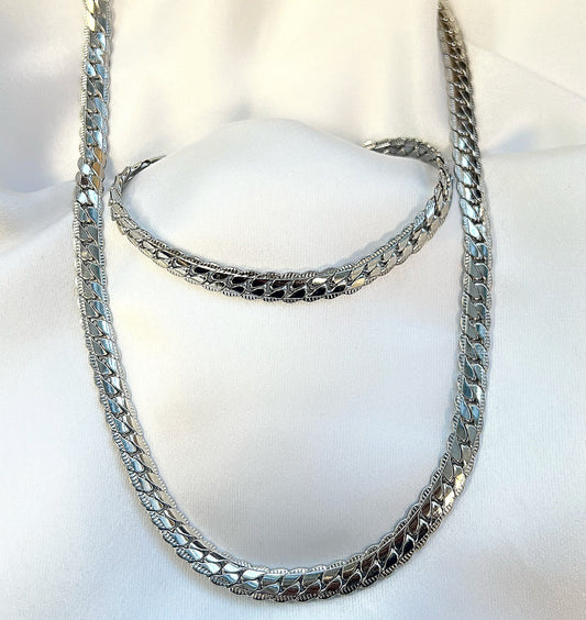 "Rodger" Silver Necklace/Bracelet Set