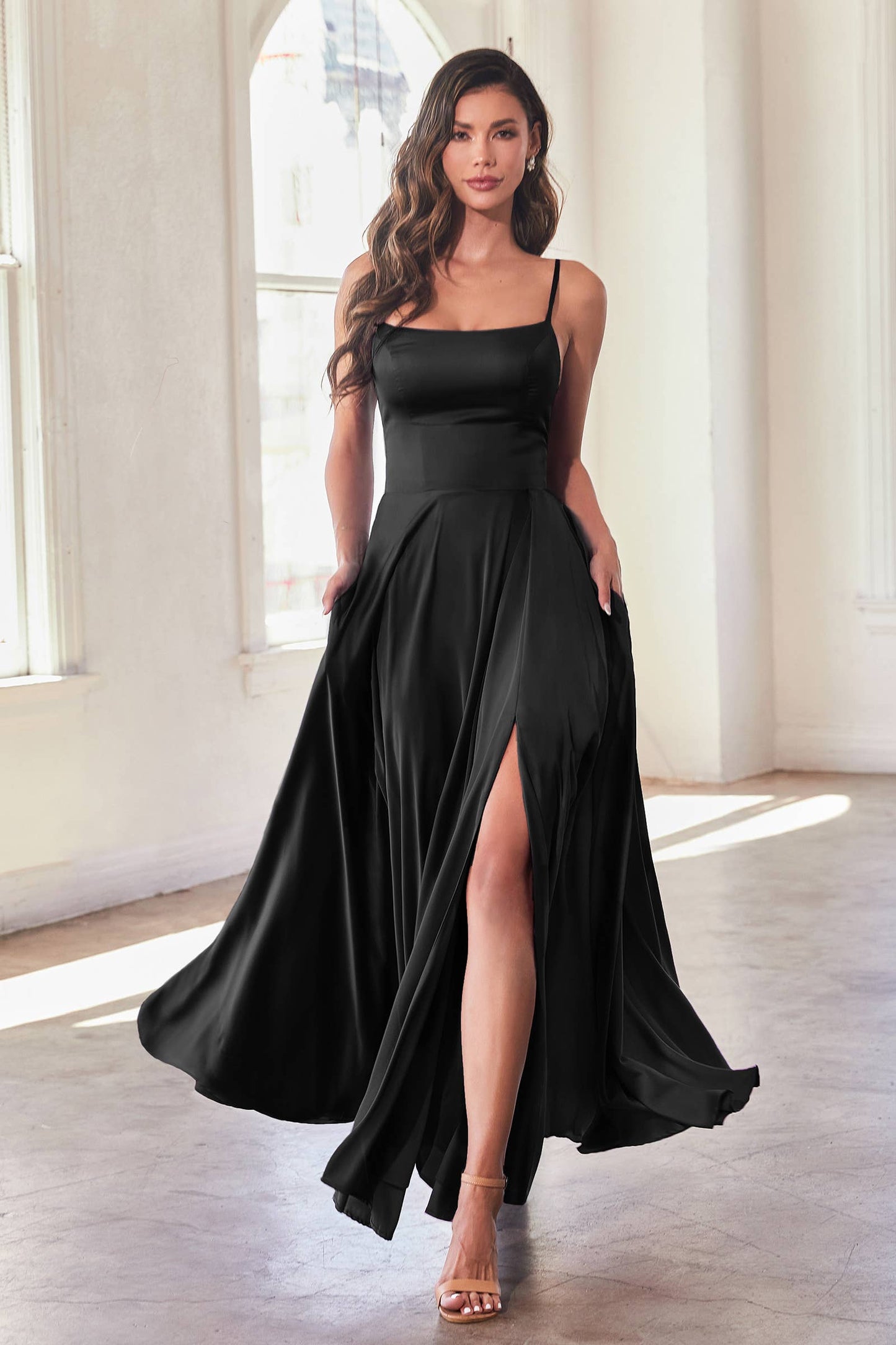 SATIN A-LINE GOWN